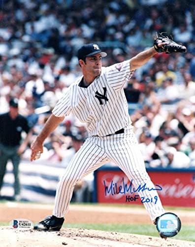 מייק מוססינה חתימה ניו יורק ינקי 8x10 צילום w/ 2019 בקט אימת - תמונות MLB עם חתימה
