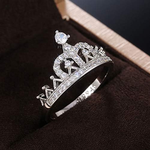 חתונה טבעת ליידי אלגנטי גודל טמפרמנט נחושת טבעת כתר טבעת הצעת טבעות תלבושות תכשיטים