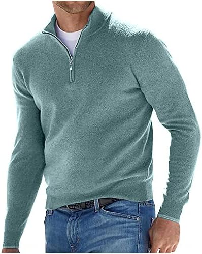 חולצות מעצבים לגברים בצבע אחיד חצי רוכסן צווארון סטנד-אפ של שרוול ארוך סווול ארוך חולצה על חולצה חולצה חמה