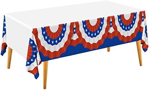 אסוף אסיפה 4 ביולי שולחן שולחן חד פעמי כיסוי שולחן אטום למים מפלסטיק ליום הבחירות של יום הוותיקים יום העצמאות של יום העצמאות האמריקני