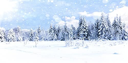 20 על 10 רגל רקע יער שלג חורף עצי חג המולד לבנים קפואים לקישוטי מסיבת חג המולד לשנה החדשה