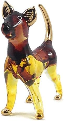 יד כלב קריסטל זעיר מפוצץ זכוכית צלולה אמנות כלב כלב פסלון חיות אוסף זכוכית מפוצצת FBM