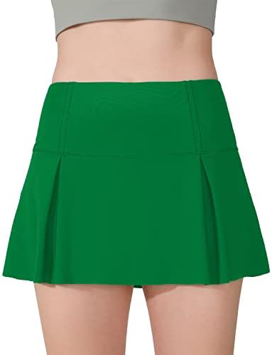 חצאית טניס של Husnainna לנשים נערות מיני חצאית גולף קפלים עם מותניים גבוהים עם ריצה אתלטית של מכנסיים קצרים