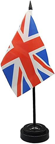 דגלי שולחן משובחים בבריטניה עם דוכנים -6 x 4 אינץ 'בריטניה - בריטיש - דגל שולחן כפרי עולמי בינלאומי באנגליה, דגל משרדים, חגיגת אירועי