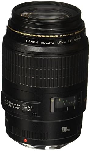 Canon 4657A006-CR EF 100 ממ f/2.8 מאקרו USM עדשה קבועה למצלמות SLR, שחור