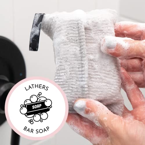 ס & ט אינק. שקית סבון פילינג, נרתיק סבון בר ושומר סבון למקלחת ואמבטיה, 2 מארז, אפור, 7.6 אינץ ' על 4.5 אינץ