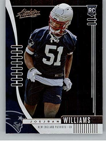 2019 Absolute 166 Joejuan Williams RC טירון ניו אינגלנד פטריוטס NFL כרטיס מסחר בכדורגל