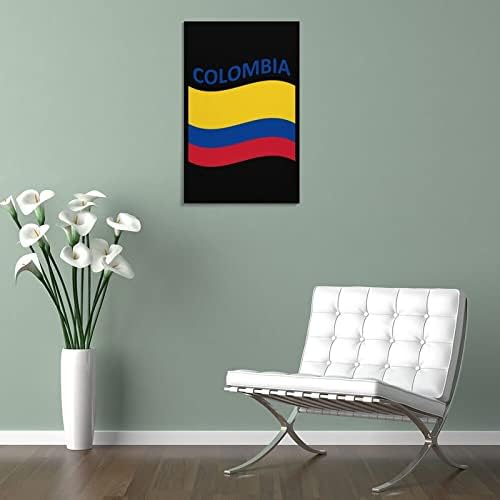 דגל של קולומביה מודפס קיר אמנות אנכית תלויה יצירות אמנות תמונה מודרנית לקישוט חדר השינה הביתי