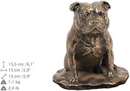 סטאפורדשייר בול טרייר, כד עבור כלב אפר זיכרון עם פסל, לחיות מחמד של שם וציטוט-ארטדוג אישית