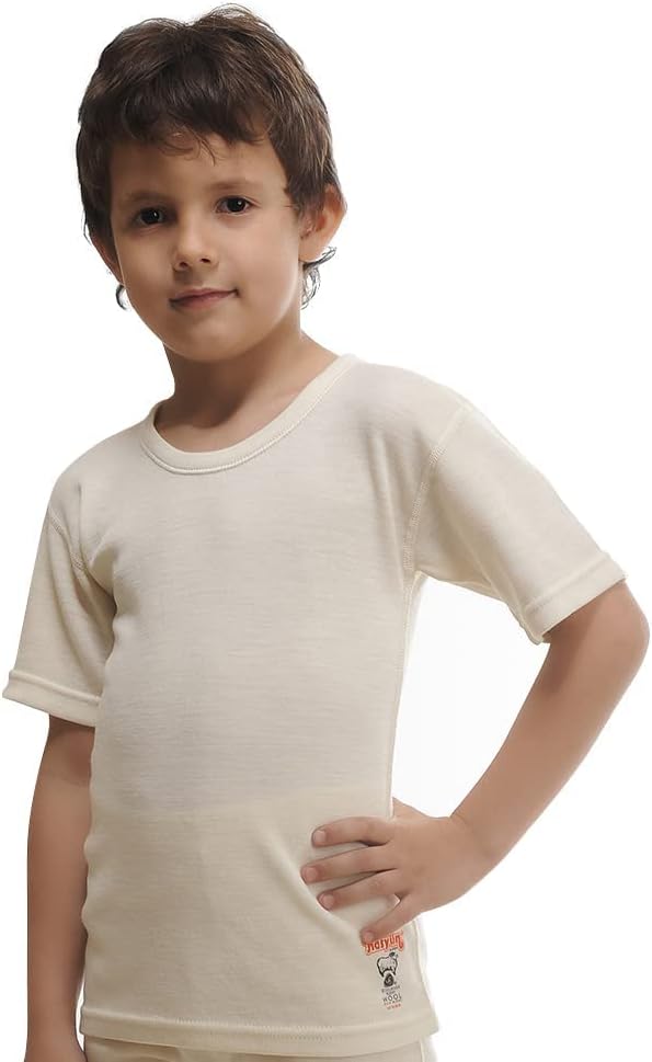 שכבת בסיס Cozyposh Kids - צמר מרינו שרוול קצר חולצה תרמית