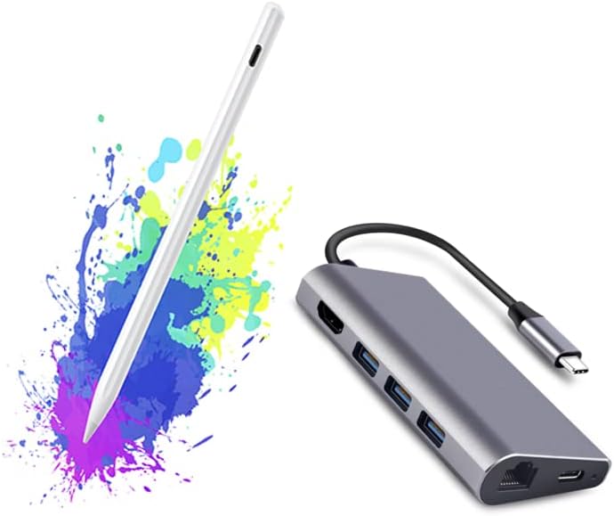 עט Stylus עבור iPad 2018-2022 עם רכזת USB של NIB ו- 8-1-1 USB