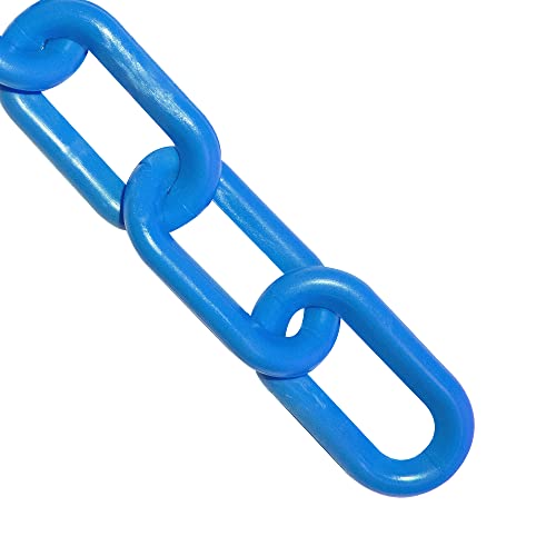 שרשרת פלסטיק מחסום שרשרת, שמיים כחול, 2-אינץ קישור קוטר, 50-רגל אורך