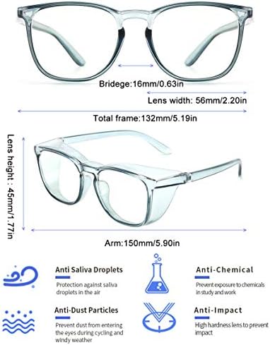 משקפי בטיחות בובה משקפיים נשים גברים ספטי אנטי ערפל צלול משקפי הגנה על משקפי הגנה על משקפי בטיחות שקופים כחולים
