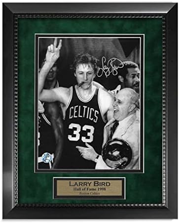 לארי בירד חתום חתימה 8x10 תמונה בהתאמה אישית ממוסגרת ל 11x14 Bird Holo COA - תמונות NBA עם חתימה