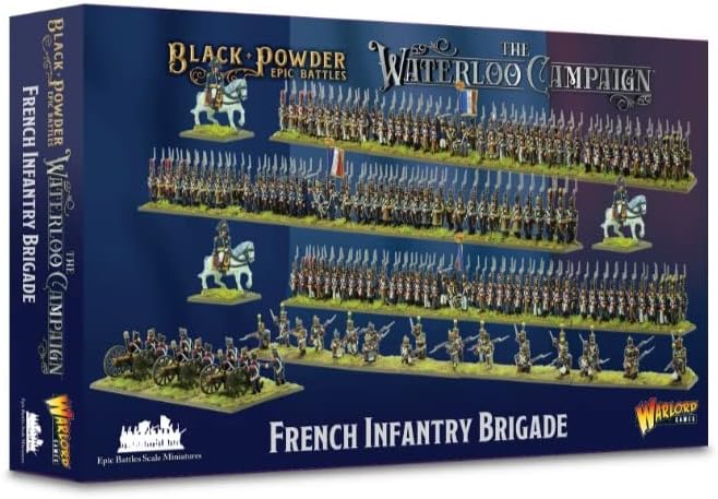 מצביא שחור אבקת אפוס קרבות ווטרלו: צרפתית חטיבת חיל רגלים צבאי שולחן למעלה משחקי מלחמה פלסטיק דגם ערכת 312002001