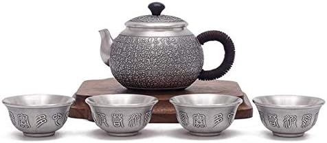 קומקום סטרלינג כסף מכסף 999 סט תה לב סוטרה מים תה תה קומקום בית קונג פו תה משקה מתנה