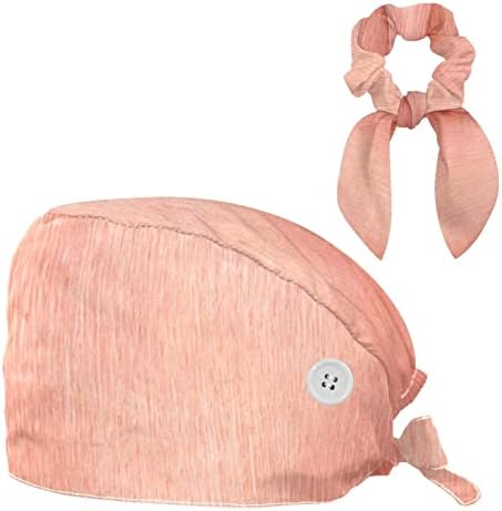 כובע עבודה מתכוונן עם כפתור, פס זיעה של כובע כובעי מכוסה חזירים ורוד, כובעי קשירה לאחור עם שיער קשת מקושק