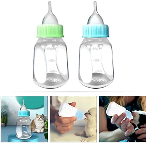 1 סט פלסטיק גור בקבוק מיני פטמת קערות כלים מים חתול נוזל ערכת-האכלה כחול בקבוק-בתפזורת חיות סיליקון לחיות מחמד גדול אביזרי לסחוט יכול