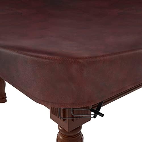 כיסוי שולחן בריכה 8 רגליים עור/חום/חום/עמיד למים כיסויי שולחן ביליארד, שולחן בריכה 8ft מכסה חיצוני לשולחן בריכת ביליארד