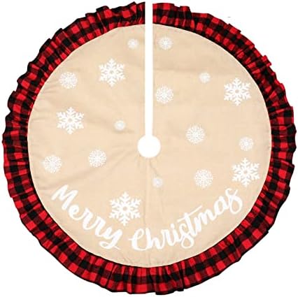 חצאית עץ חג המולד של Kaiwu עץ חג המולד חצאית עץ קישוטי עץ להתלבש לאספקה ​​קישוטי מסיבות פתיתי שלג עיצוב בית חג שמח הבית