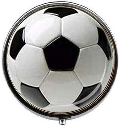כדורגל כדור שחור לבן מתנה עבור כדורגל נגן תכשיטי - אמנות תמונה גלולת תיבת - קסם גלולת תיבת-זכוכית סוכריות תיבה