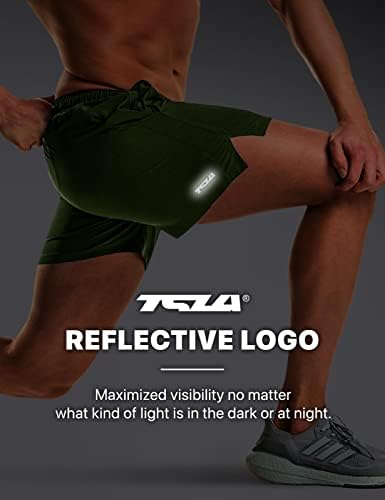 מכנסי ריצה פעילים לגברים של TSLA, מכנסי אימון אימונים באימון, מכנסיים אתלטים מהירים בחדר הכושר עם כיסים