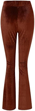 נשים בגדי נשים של קטיפה אלסטי מותניים התלקחות רגל פאלאצו ארוך מכנסיים מכנסיים רופף מכנסי קז ' ואל עבור
