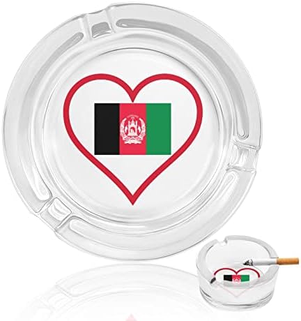 אני אוהב לב אדום אפגני מעשן מאפרה מזכוכית סיגריה סיגריה מגש אפר מחזיק מעשן בהתאמה אישית מארז עגול