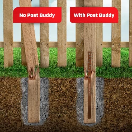 Post Buddy Pack של 8 גדר קלה תיקון פוסט לתיקון 4 עמדות עץ שבור, מהיר וקל להתקנה, יעיל, לאורך זמן רב