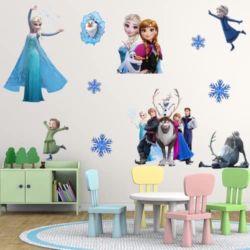 קרח נסיכת קרח מדבקת קיר מצוירת מדבקות קיר מדבקות עיצוב קפוא לבנות בחדר הילדים בחדר הילדים סלון מדבקות קיר נשלפות עצמיות.