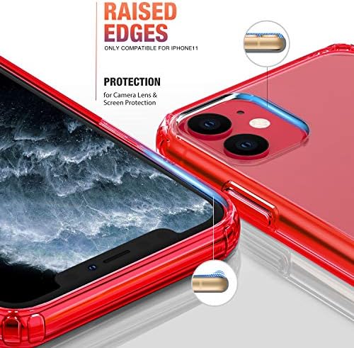MKEKE תואם למארז iPhone 11, מקרי ספיגת זעזועים באדום בגודל 6.1 אינץ '