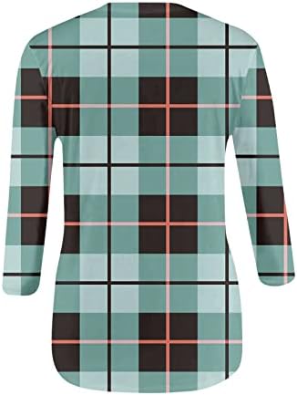 חולצות פלנל לנשים של נוקמופו טמפרמנט מזג סתמי של נשים פסים לא סדירים מודפסים עם שרוול שבעה רבעים עליון