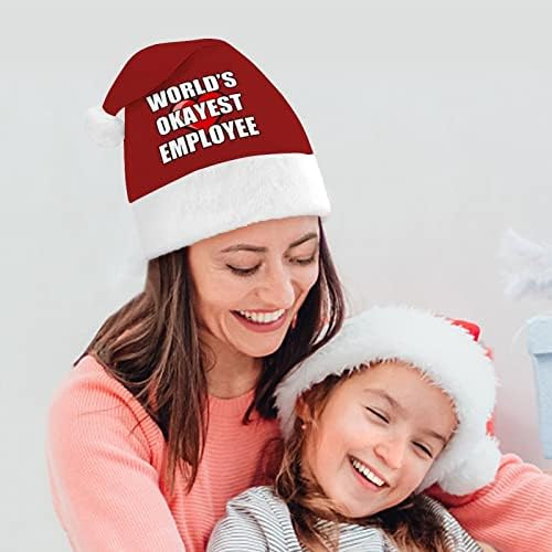 העולם של בסדר עובד חג המולד כובע סנטה כובע עבור יוניסקס מבוגרים נוחות קלאסי חג המולד כובע עבור מסיבת חג המולד חג