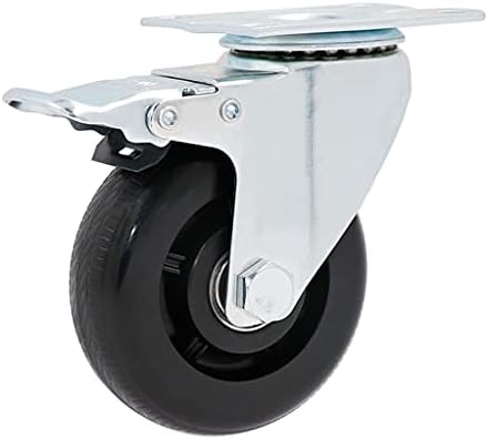 DXMRWJ עמיד 3 אינץ 'טעינה כבדה של 100 קג גלגלי קיק גומי גומי בלם גלגלים טרולי עם בלם גלגל אוניברסלי