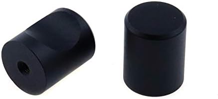 Coshar 4pack ידיות ארון עכשוויות צורת צילינדר צורת ידיות פליז שחורות שטוחות עם משיכת אצבעות, קוטר 5/8 אינץ '