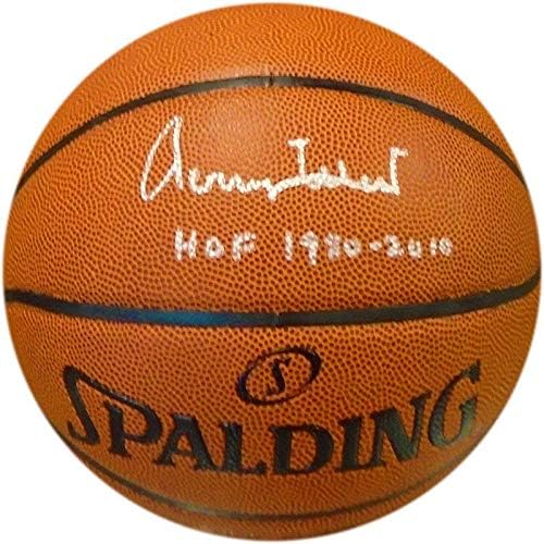 ג'רי ווסט HOF 1980-2010 חתימה חתימה מכובד פנים/כדורסל חיצוני - כדורסל חתימה