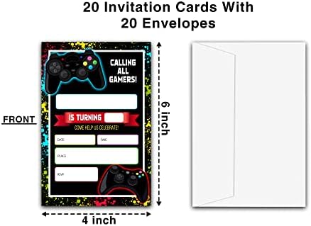 Ondtom קורא לכל הגיימרים הזמנות למסיבת יום הולדת עם מעטפות - 20 חבילות - משחקי וידאו מסיבת יום הולדת הזמינות C42
