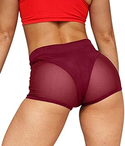 יוגה אימון מכנסיים נשים סקסי גבוהה מותן רשת תפרים הדוק למתוח יוגה ספורט מכנסיים כותנה ספנדקס