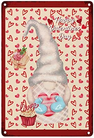 יום האהבה אהבה גנום וינטג 'סימנים דקורטיביים ביתיים גמדים בצבעי מים זוגות אדום לב שלט מתכת כנף קופידון שלטי מתכת ולנטיין למרפסת קדמית
