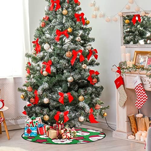 מחצלת עץ חג המולד Visesunny מחצלת חג המולד סנטה ועץ כוכבים עמד