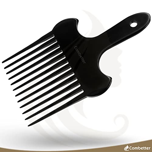 אפרו שיער מסרק, צמת פאה מתנתק טוויסט בעבודת יד לגברים לנשים סטיילינג שיער לילדים על ידי Combetter-Black