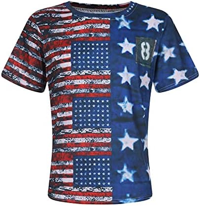 חולצת טריקו דגל אמריקאית גברים קיץ קיץ שרוול קצר מזדמן הדפסים גרפיים