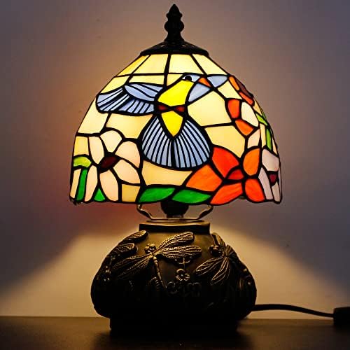 קטן טיפאני שולחן מנורת קיר 8 שעות 11 אינץ יונק דבש סגנון מוכתם זכוכית מנורת ברונזה פטריות סוג מנורה שליד המיטה מיני מבטא מנורת דקור חדר