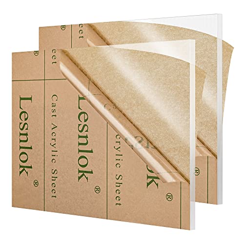 Lesnlok 2 חבילה 12 x 16 גיליונות פרספקס 1/4 אינץ