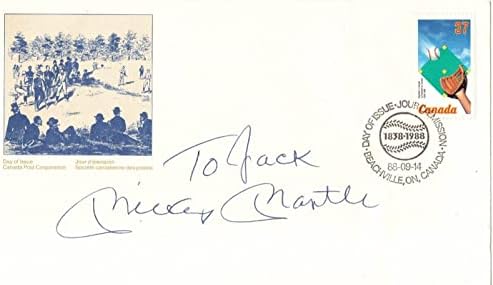 מיקי מנטל חתם על מעטפה חתומה מוסמכת של ג ' ק אוטוגרף מנטה-חתימות חתוכות של ליגת הבייסבול