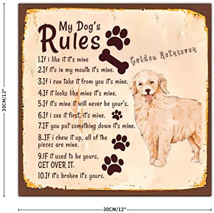 מצחיק כלב מתכת פח סימן שלי כלב של כללים חידוש לחיות מחמד דלת קולב מתכת צלחת בציר לחיות מחמד כלב קיר תליית דקור נהדר עבור מול דלת מחוץ