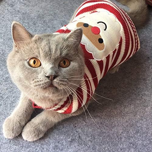 סוודר חתולים בוביבי חג המולד סנטה קלאוס חיית מחמד חתול חורף סריגים חורף בגדים חמים