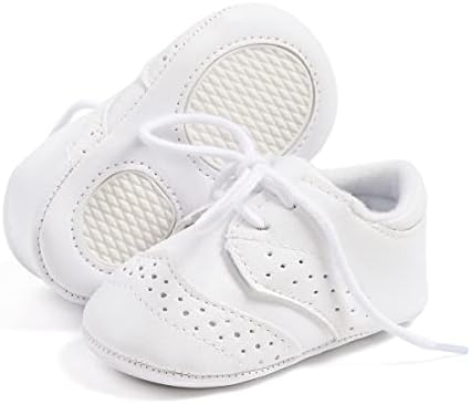 תינוק בני בנות נעלי רך בלעדי תינוקות מוקסינים יילוד אוקספורד ופרס אנטי להחליק פעוט חתונה אחיד שמלת נעליים, מושלם עבור טבילה/זחילה/חתונה