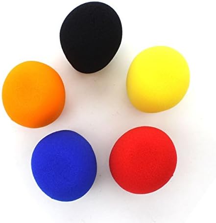 5 מארז קצף מיקרופון כיסוי כדור סוג שמשות בשחור, כחול, כתום, צהוב, אדום