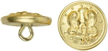 מוצרי מתכת C&C 5016 כפתור מתכת נשר מונח, גודל 30 ליין, זהב, 36 חבילה